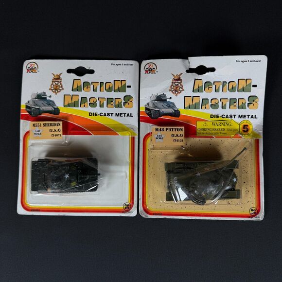 2x ZEE ZYLMEX ZYLL ACTION MASTERS TANK M48 PATTON & M551 SHERIDAN 1:87 1993 - Picture 1 of 10